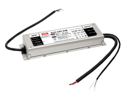 MEAN WELL LED Driver, 24V Output, 240W Output, 10A Output, Constant Current / Constant Voltage Dimmable [ELG-240-24DA]; 149-640