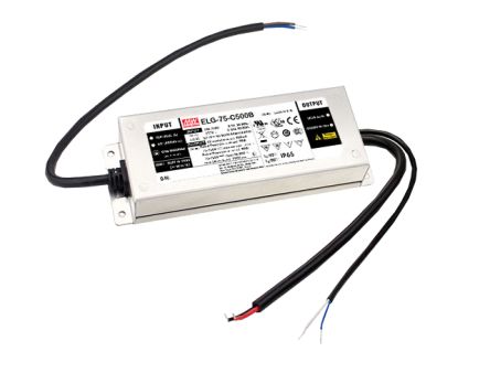 MEAN WELL LED Driver, 107V Output, 75W Output, 700mA Output, Constant Current Dimmable [ELG-75-C700B-3Y]; 149-721