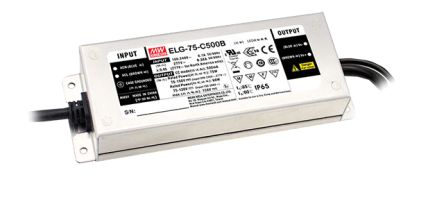 MEAN WELL LED Driver, 12V Output, 75W Output, 5A Output, Constant Current / Constant Voltage Dimmable [ELG-75-12B-3Y]; 149-731