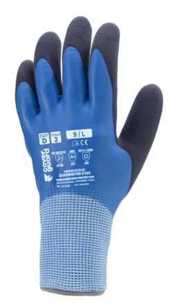 Coverguard EUROWINTER D100 Black, Blue HDPE Cut Resistant, Mechanical Protection Gloves, Size 12, Latex Coating [1WIND00012]; 150-022