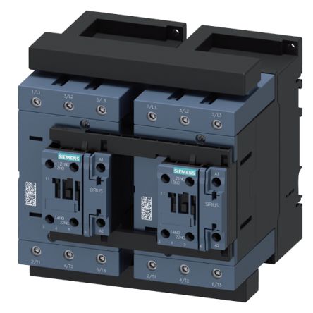 Siemens SIRIUS 3RA23 Contactor, 20 → 33 V Coil, 3-Pole, 98 A, 90 kW, 1 kV [3RA2347-8XB30-1NB3]; 153-190