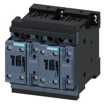 Siemens 3RA23 3RA23 Contactor, 24 VDC Coil, 3-Pole, 13 A, 11 kW, 2 x 1 NO, 690 V [3RA2325-8XB30-1BB4]; 153-340