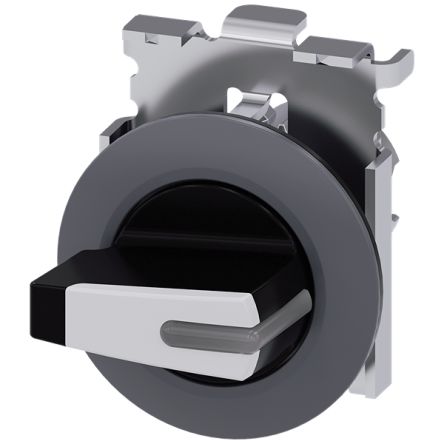 Siemens Latching Toggle Switch - (1NO) 38mm Cutout Diameter 3 Positions [3SU1062-2FM60-0AA0]; 153-409