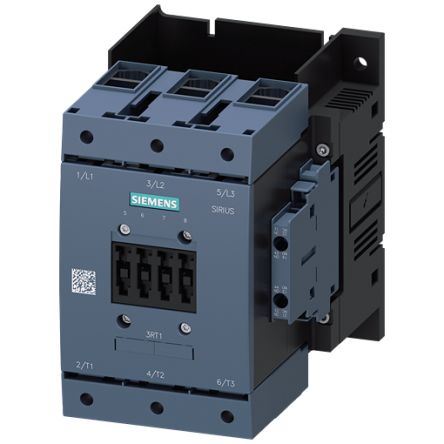 Siemens SIRIUS 3RT1 Contactor, 3-Pole, 160 A, 55 kW, 2NO/2NC, 1 kV [3RT1054-1LA06]; 154-066