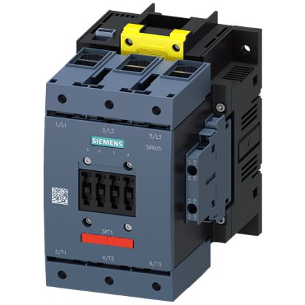 Siemens SIRIUS 3RT1 Contactor, 277 V Coil, 3-Pole, 115 A, 55 kW, 2NO/2NC, 1 kV [3RT1054-1SP36-3PA0]; 154-074