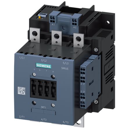 Siemens SIRIUS 3RT1 Contactor, 27.3 V Coil, 3-Pole, 160 A, 55 kW, 2NO/2NC, 1 kV [3RT1054-2NB36]; 154-085