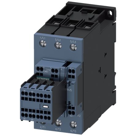 Siemens SIRIUS 3RT2 Contactor, 72 V dc Coil, 3-Pole, 70 A, 22 kW, 2NO + 2NC, 690 V [3RT2036-3XJ44-0LA2]; 154-344