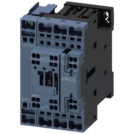 Siemens SIRIUS 3RT23 Contactor, 110 → 120 V ac Coil, 4-Pole, 50 A, 7.5 kW, 1NC + 1NO, 400 V [3RT2327-2AK60]; 154-619