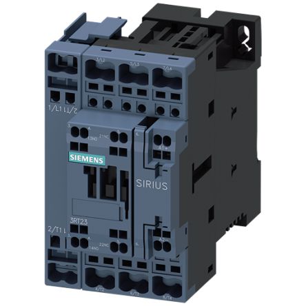 Siemens SIRIUS 3RT23 Contactor, 110 V dc Coil, 4-Pole, 50 A, 7.5 kW, 1NC + 1NO, 400 V [3RT2327-2BF40]; 154-622