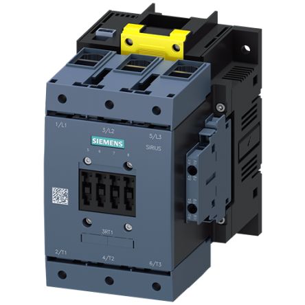 Siemens SIRIUS 3RT1 Contactor, 127 V Coil, 3-Pole, 115 A, 55 kW, 2NO/2NC, 1 kV [3RT1054-1SF36]; 154-765