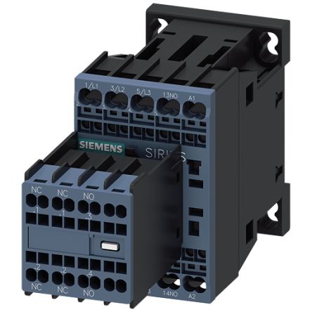 Siemens SIRIUS 3RT2 Contactor, 230 V Coil, 3-Pole, 12 A, 5.5 kW, 3NO/1NC, 690 V [3RT2017-2AP04]; 154-806
