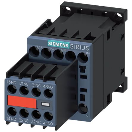 Siemens SIRIUS 3RT Contactor, 48 V Coil, 3-Pole, 6.7 A, 5.5 kW, 2 NO+2 NC, 690 V [3RT2017-1BW44-3MA0]; 154-827