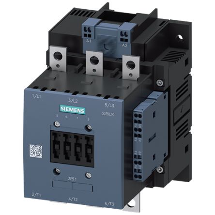 Siemens SIRIUS 3RT Contactor, 200 → 220 V Coil, 3-Pole, 65 A, 90 kW, 2 NO + 2 NC, 1 kV [3RT1055-2AM36]; 154-847