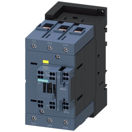 Siemens SIRIUS 3RT2 Contactor, 83 → 150 V AC/DC Coil, 3-Pole, 110 A, 55 kW, 1NC, 400 V [3RT2047-3SF30]; 154-880