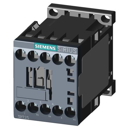 Siemens SIRIUS 3RT25 Contactor, 220/240 V ac Coil, 4-Pole, 12 A, 5.5 kW, 2NO + 2NC, 400 V [3RT2517-1AP60]; 154-886