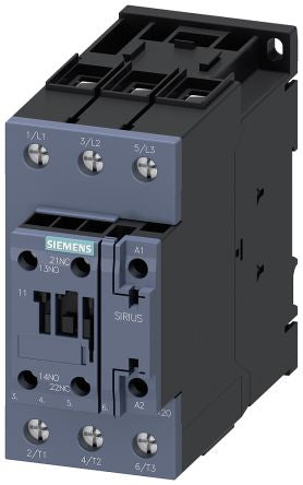 Siemens SIRIUS 3RT2 Contactor, 220 → 240 V Coil, 3-Pole, 50 A, 22 kW, 1 NO + 1 NC, 690 V [3RT2036-1AP60-0UA0]; 155-604