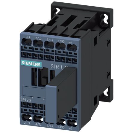 Siemens SIRIUS 3RT2 Contactor, 230 V Coil, 3-Pole, 7 A, 3 kW, 1 NO, 690 V [3RT2015-2EP01]; 155-644