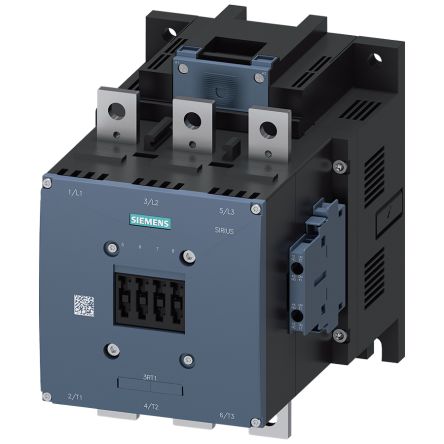 Siemens SIRIUS 3RT1 Contactor, 500 → 550 V Coil, 3-Pole, 400 A, 200 kW, 2 NO + 2 NC, 1 kV [3RT1075-6AS36]; 155-717