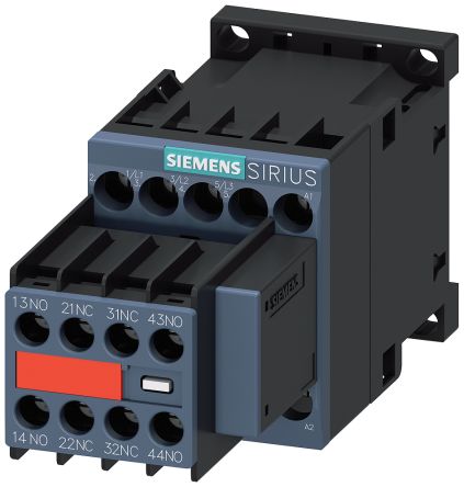 Siemens SIRIUS 3RT2 Contactor, 110 → 120 V Coil, 3-Pole, 7 A, 3 kW, 2 NO + 2 NC, 690 V [3RT2015-1CK64-3MA0]; 155-755