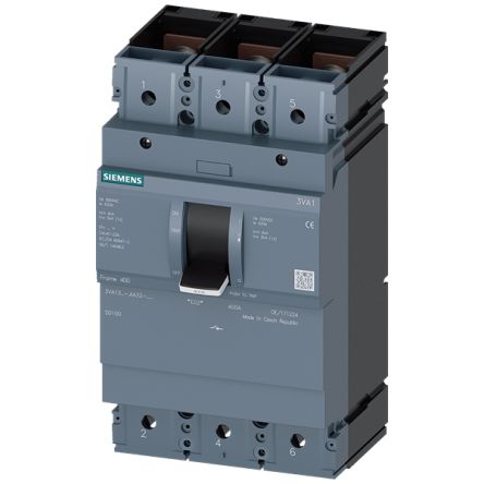 Siemens Switch Disconnector, 3 Pole, 400A Max Current, 400A Fuse Current [3VA1340-1AA32-0BB0]; 155-934