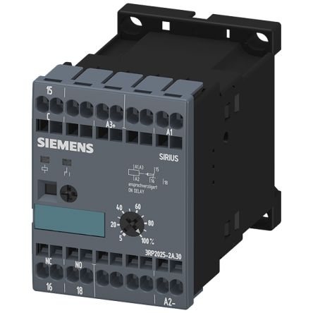 Siemens 3RA28 Series Snap On Timer Relay, 24V ac/dc, 0.05 → 100h [3RP2025-2AQ30]; 155-993