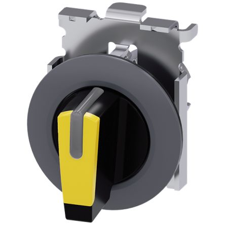Siemens Latching Toggle Switch - (1NO) 38mm Cutout Diameter 3 Positions [3SU1062-2DL30-0AA0]; 156-000