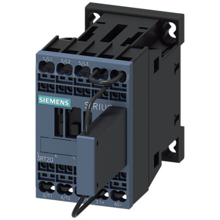 Siemens SIRIUS 3RT2 Contactor, 125 V dc Coil, 3-Pole, 16 A, 7.5 kW, 1NC, 690 V [3RT2018-2KG42-0LA0]; 156-199