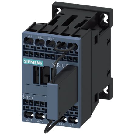 Siemens SIRIUS 3RT2 Contactor, 24 V dc Coil, 3-Pole, 16 A, 7.5 kW, 1NC, 690 V [3RT2018-2LB42-2LA0]; 156-206