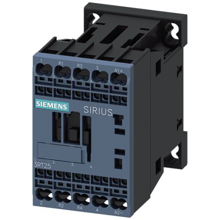 Siemens SIRIUS 3RT25 Contactor, 110 V dc Coil, 4-Pole, 22 A, 5.5 kW, 2NO + 2NC, 400 V [3RT2517-2BF40]; 156-286