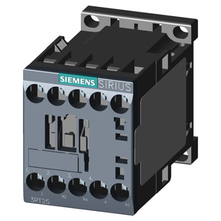 Siemens SIRIUS 3RT25 Contactor, 110/120 V ac Coil, 4-Pole, 12 A, 5.5 kW, 2NO + 2NC, 400 V [3RT2517-1AK60]; 156-287