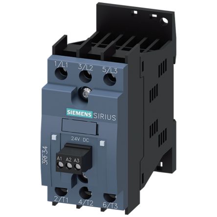 Siemens 3RF3 3RF34 Contactor, 110-230 VAC Coil, 3-Pole, 3.8 A, 2NO, 600 V [3RF3403-1BD24]; 156-417