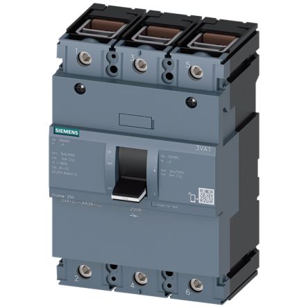 Siemens Switch Disconnector, 3 Pole, 250A Max Current, 250A Fuse Current [3VA1225-1AA36-0AA0]; 156-454