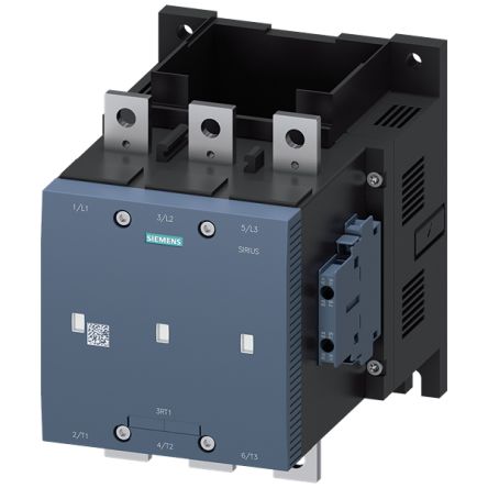 Siemens SIRIUS 3RT12 Contactor, 200 → 220 V Coil, 3-Pole, 500 A, 710 kW, 2 NO + 2 NC, 1 kV [3RT1276-6AM36]; 157-944