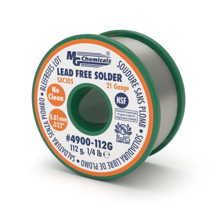 MG Chemicals Wire, 0.81mm Solder [4900-112G]; 159-255