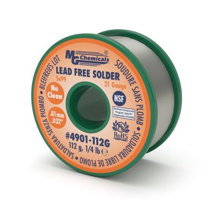 MG Chemicals Wire, 0.81mm Solder [4901-112G]; 159-293