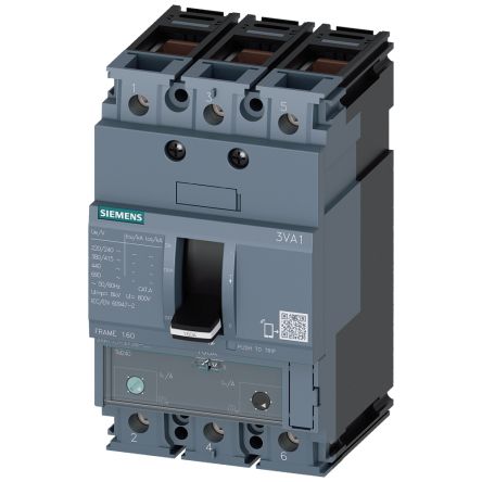 Siemens, SENTRON MCCB Molded Case Circuit Breaker 3P 25A, Breaking Capacity 7 kA [3VA1125-3EF36-0AA0]; 159-513