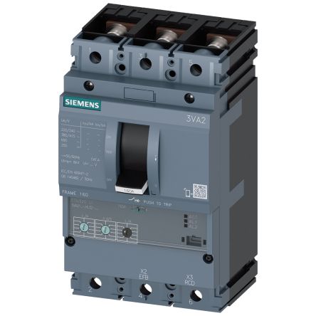 Siemens, SENTRON MCCB Molded Case Circuit Breaker 3P 63A, Breaking Capacity 2.5 kA [3VA2163-5HL32-0AA0]; 159-527
