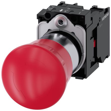 Siemens 3SU1 Series, Latching, Emergency Stop Push Button Head 40mm Diameter [3SU1150-1HB20-1PA0]; 159-564