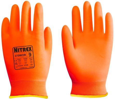 Unigloves Nitrex 370WOR Orange Acrylic, Nylon, Spandex Abrasion Resistant, Cut Resistant, Heat Resistant Work Gloves, [370WOR-11]; 159-624