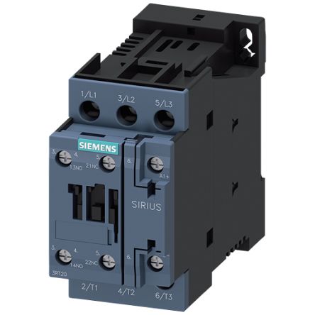 Siemens SIRIUS 3RT Contactor, 21 → 28 V Coil, 3-Pole, 13 A, 11 kW, 1 NO + 1 NC, 690 V [3RT2025-1NB30]; 160-318