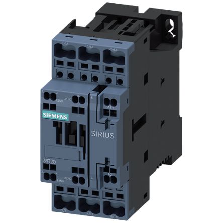 Siemens SIRIUS 3RT2 Contactor, 200 → 280 V ac/dc Coil, 3-Pole, 25 A, 11 kW, 1 NO + 1 NC, 690 V [3RT2026-2NP30]; 160-338