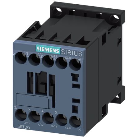 Siemens SIRIUS 3RT Contactor, 220 V Coil, 3-Pole, 8.9 A, 7.5 kW, 1 NO, 690 V [3RT2018-1AN21]; 160-410