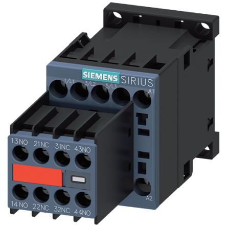 Siemens SIRIUS 3RT Contactor, 220 V Coil, 3-Pole, 8.9 A, 7.5 kW, 2 NO + 2 NC, 690 V [3RT2018-1AN24-3MA0]; 160-413