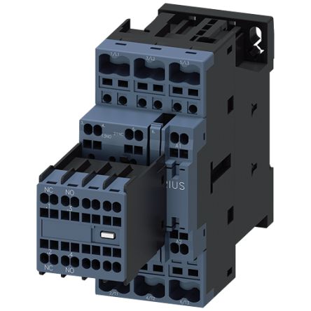 Siemens SIRIUS 3RT2 Contactor, 110 V ac Coil, 3-Pole, 25 A, 11 kW, 2 NO + 2 NC, 690 V [3RT2026-2AG24]; 160-443