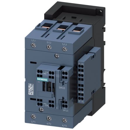 Siemens SIRIUS 3RT2 Contactor, 230 V Coil, 3-Pole, 95 A, 45 kW, 2 NO + 2 NC, 1 kV [3RT2046-3AP06]; 161-052