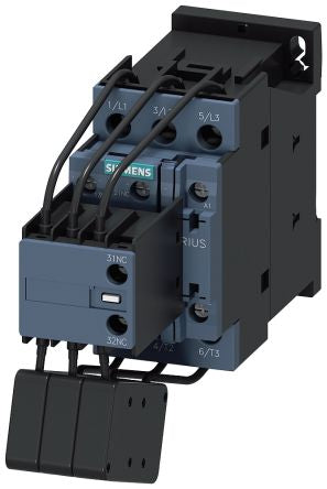 Siemens SIRIUS 3RT2 Contactor, 24 V Coil, 3-Pole, 29 A, 20 kVAr, 1 NO, 690 V [3RT2626-1AB05]; 161-084