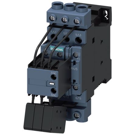 Siemens SIRIUS 3RT2 Contactor, 24 V Coil, 3-Pole, 36 A, 33 kVAr, 1 NO, 690 V [3RT2628-1BB45]; 161-106