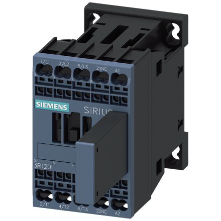 Siemens SIRIUS 3RT2 Contactor, 230 V Coil, 3-Pole, 9 A, 4 kW, 1 NC, 690 V [3RT2016-2EP02]; 161-175