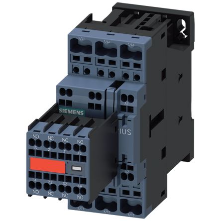 Siemens SIRIUS 3RT2 Contactor, 230 V Coil, 3-Pole, 9 A, 4 kW, 2 NO + 2 NC, 690 V [3RT2023-2AL24-3MA0]; 161-185