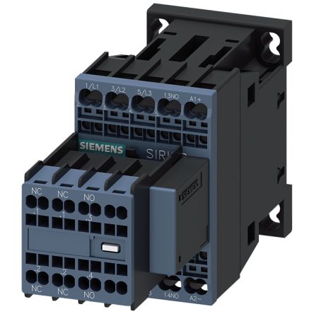 Siemens SIRIUS 3RT2 Contactor, 24 V Coil, 3-Pole, 9 A, 4 kW, 2 NO + 2 NC, 690 V [3RT2016-2DB44]; 161-201